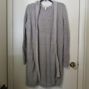 F21 Hooded ribbed-texture cardigan
